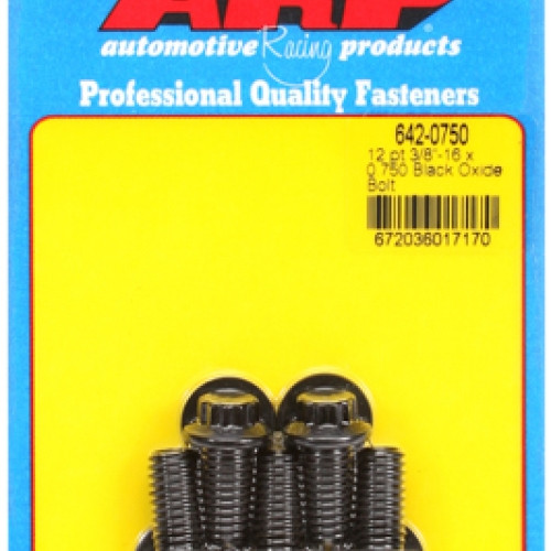 "3/8""-16 x 0.750 12pt black oxide bolts" (5pcs)