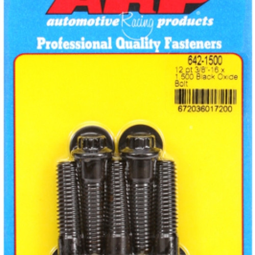 "3/8""-16 x 1.500 12pt black oxide bolts" (5pcs)