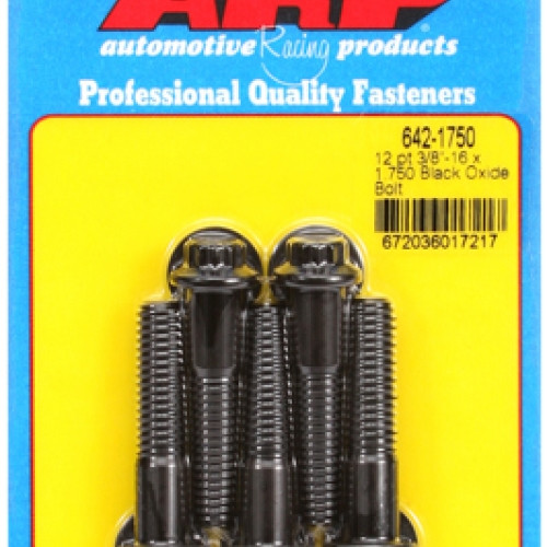 "3/8""-16 x 1.750 12pt black oxide bolts" (5pcs)