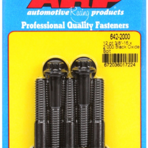 "3/8""-16 x 2.000 12pt black oxide bolts" (5pcs)