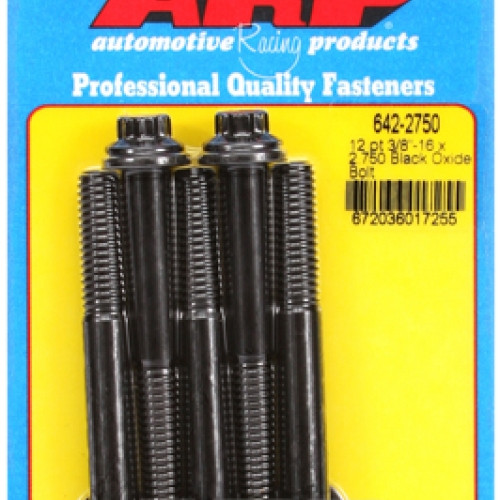 "3/8""-16 x 2.750 12pt black oxide bolts" (5pcs)