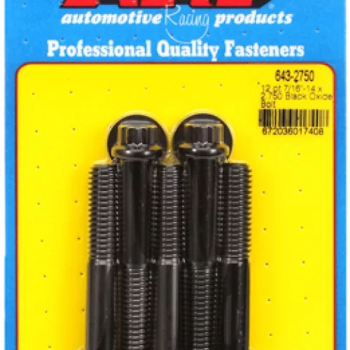 "7/16""-14 x 2.750 12pt black oxide bolts" (5pcs)