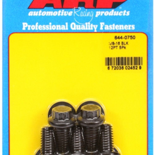 "3/8""-16 x 0.750 12pt 7/16 wrenching black oxide bolts"5pcs