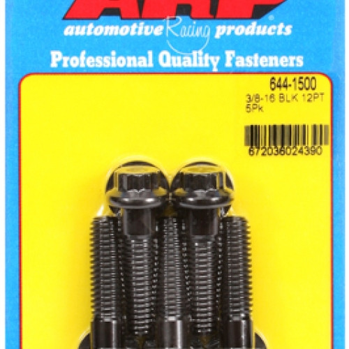 "3/8""-16 x 1.500 12pt 7/16 wrenching black oxide bolts"5pcs