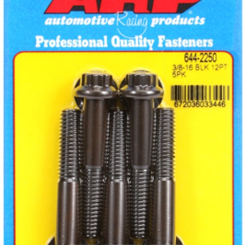 "3/8""-16 x 2.250 12pt 7/16 wrenching black oxide bolts"5pcs