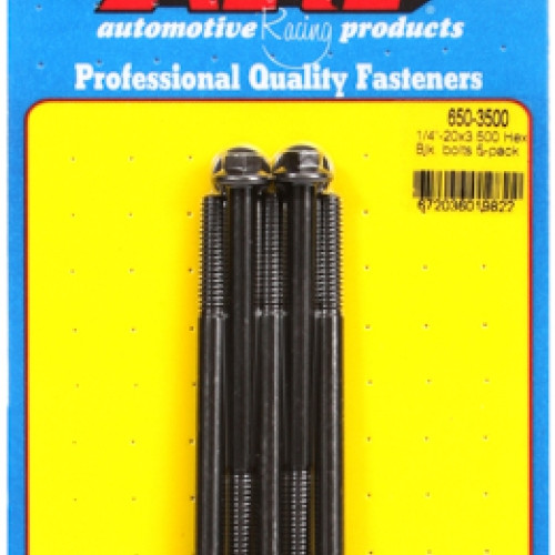 "1/4""-20 X 3.500 hex black oxide bolts" (5pcs)