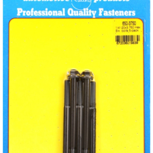 "1/4""-20 X 3.750 hex black oxide bolts" (5pcs)
