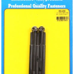   "1/4""-20 X 4.250 hex black oxide bolts" (5pcs)