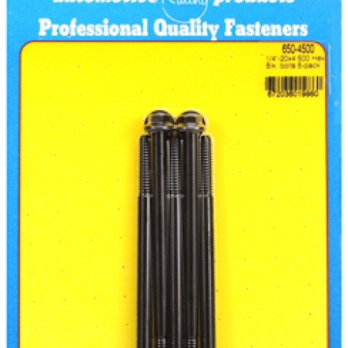"1/4""-20 X 4.500 hex black oxide bolts" (5pcs)