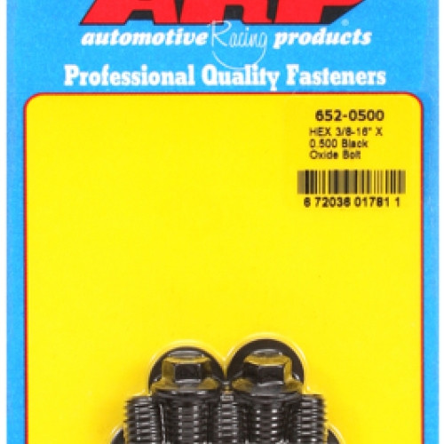 "3/8""-16 X 0.500 hex black oxide bolts" (5pcs)