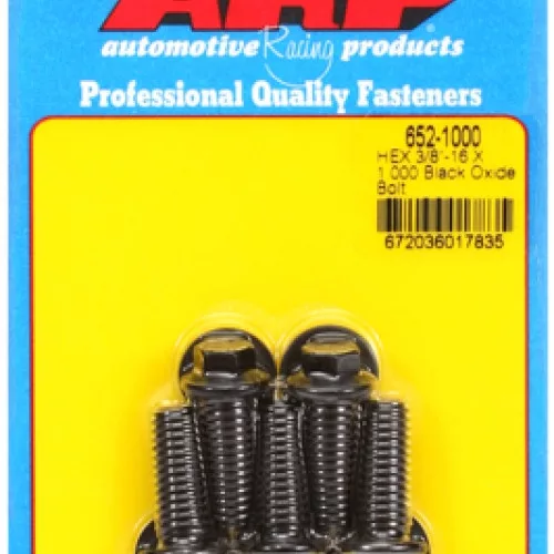 "3/8""-16 X 1.000 hex black oxide bolts" (5pcs)