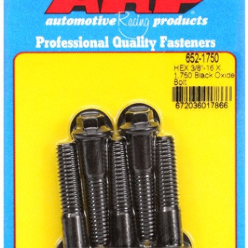 "3/8""-16 X 1.750 hex black oxide bolts" (5pcs)