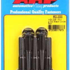   "3/8""-16 X 2.000 hex black oxide bolts" (5pcs)