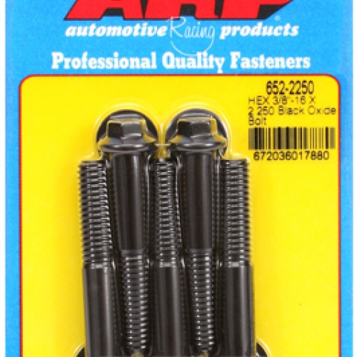 "3/8""-16 X 2.250 hex black oxide bolts" (5pcs)