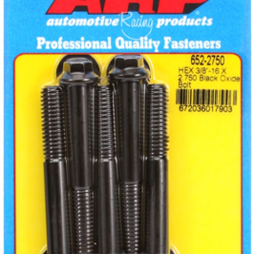 "3/8""-16 X 2.750 hex black oxide bolts" (5pcs)