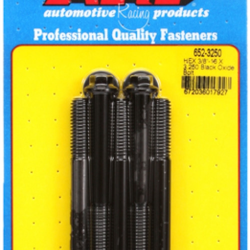 "3/8""-16 X 3.250 hex black oxide bolts" (5pcs)