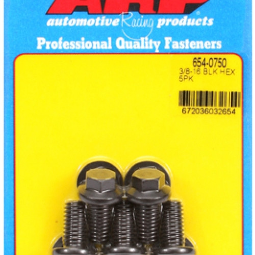 "3/8""-16 x 0.750 hex 7/16 wrenching black oxide bolts"(5pcs