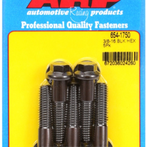 "3/8""-16 x 1.750 hex 7/16 wrenching black oxide bolts"(5pcs