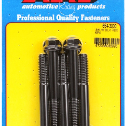 "3/8""-16 x 3.000 hex 7/16 wrenching black oxide bolts"(5pcs
