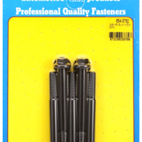 "3/8""-16 x 3.750 hex 7/16 wrenching black oxide bolts"(5pcs