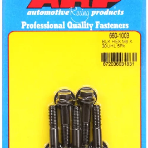 M6 x 1.00 x 30 hex black oxide bolts (5pcs)