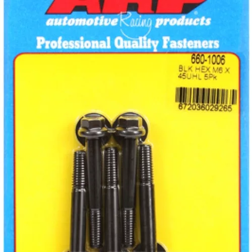M6 x 1.00 x 45 hex black oxide bolts (5pcs)