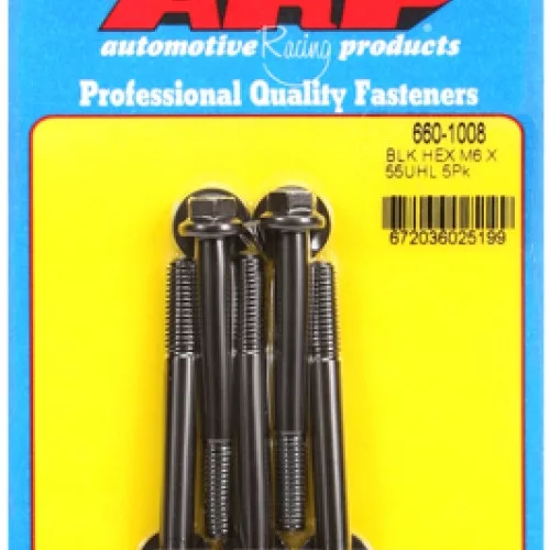 M6 x 1.00 x 55 hex black oxide bolts (5pcs)