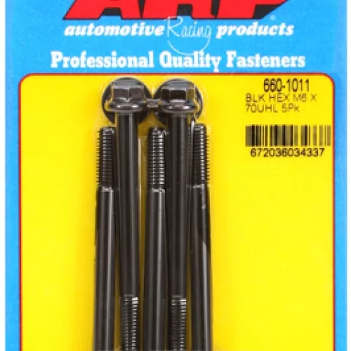 M6 x 1.00 x 70 hex black oxide bolts (5pcs)