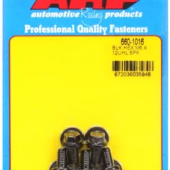 M6 x 1.00 x 12  hex black oxide bolts (5pcs)