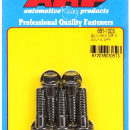 M8 x 1.25 x 30 hex black oxide bolts (5pcs)