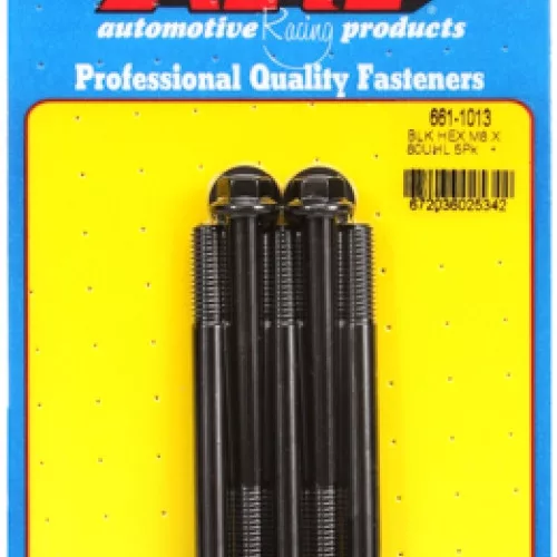 M8 x 1.25 x 80 hex black oxide bolts (5pcs)