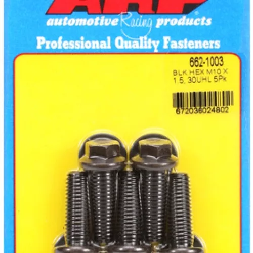 M10 x 1.50 x 30 hex black oxide bolts (5pcs)