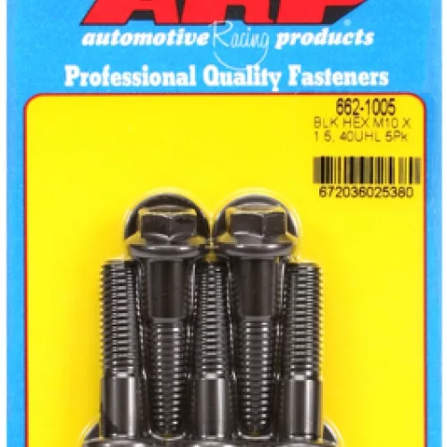 M10 x 1.50 x 40 hex black oxide bolts (5pcs)