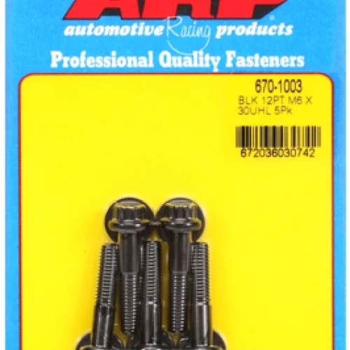 M6 x 1.00 x 30 12pt black oxide bolts (5pcs)
