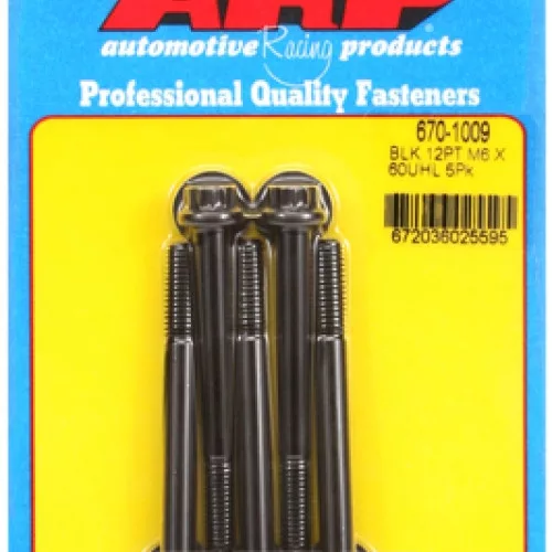 M6 x 1.00 x 60  12pt black oxide bolts (5pcs)