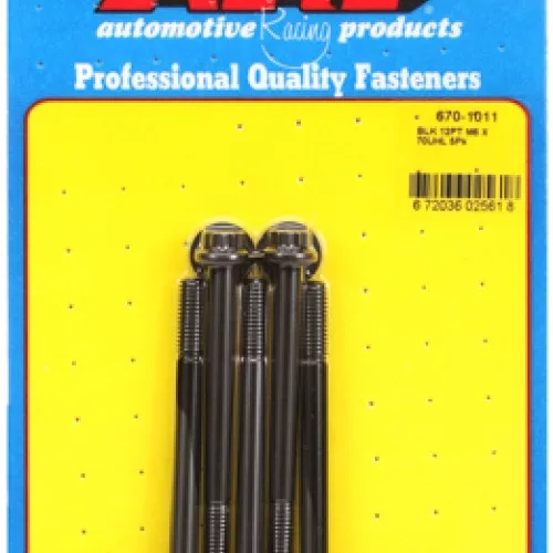M6 x 1.00 x 70 12pt black oxide bolts (5pcs)