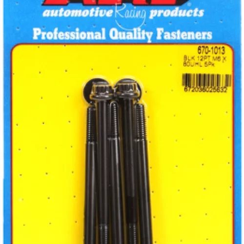 M6 x 1.00 x 80 12pt black oxide bolts (5pcs)