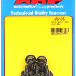 M6 x 1.00 x 12  12pt black oxide bolts (5pcs)