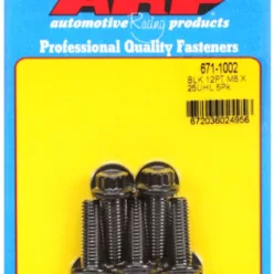 M8 x 1.25 x 25 12pt black oxide bolts (5pcs)