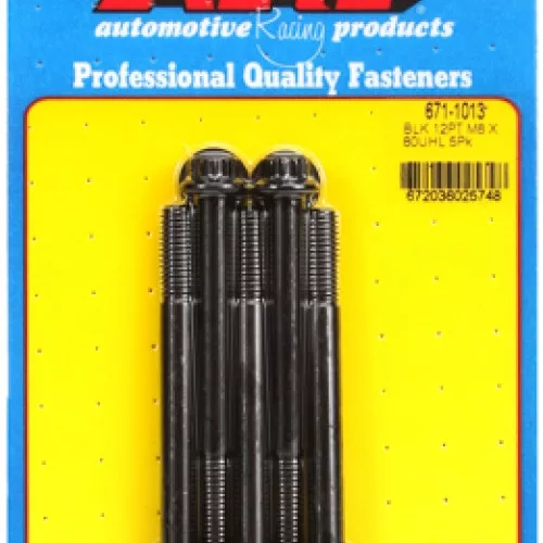 M8 x 1.25 x 80 12pt black oxide bolts (5pcs)