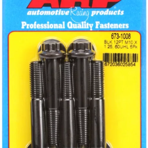 M10 x 1.25 x 60  12pt black oxide bolts (5pcs)