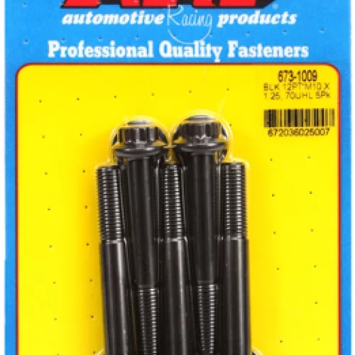 M10 x 1.25 x 70 12pt black oxide bolts (5pcs)