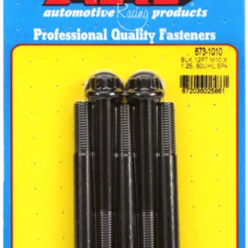 M10 x 1.25 x 80 12pt black oxide bolts (5pcs)