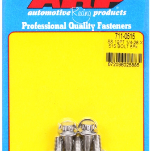 "1/4""-28 x .515 12pt SS bolts" (5pcs)