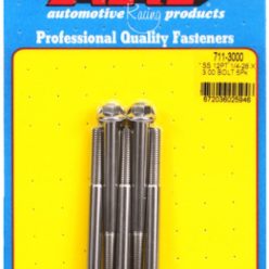 "1/4""-28 x 3.000 12pt SS bolts" (5pcs)
