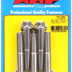   "3/8""-24 x 2.250 12pt 7/16 wrenching SS bolts" (5pcs)