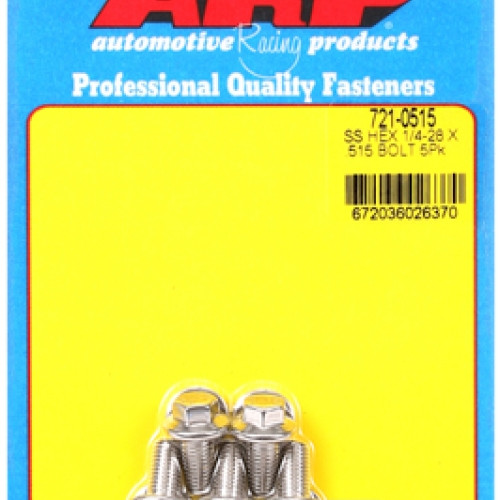 "1/4""-28 x .515 hex SS bolts" (5pcs)