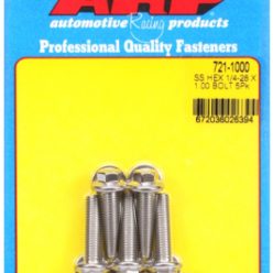 "1/4""-28 x 1.000 hex SS bolts" (5pcs)