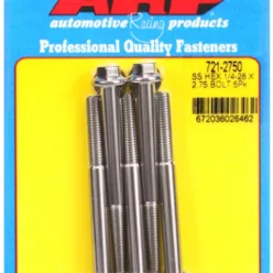 "1/4""-28 x 2.750 hex SS bolts" (5pcs)