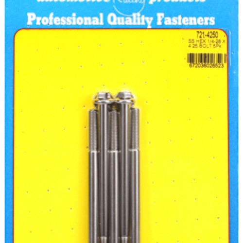 "1/4""-28 x 4.250 hex SS bolts" (5pcs)